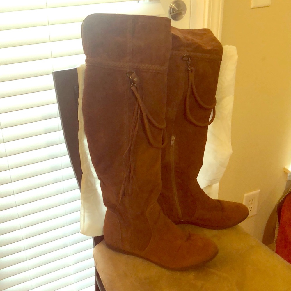 Aldo over the knee faux suede western style boots